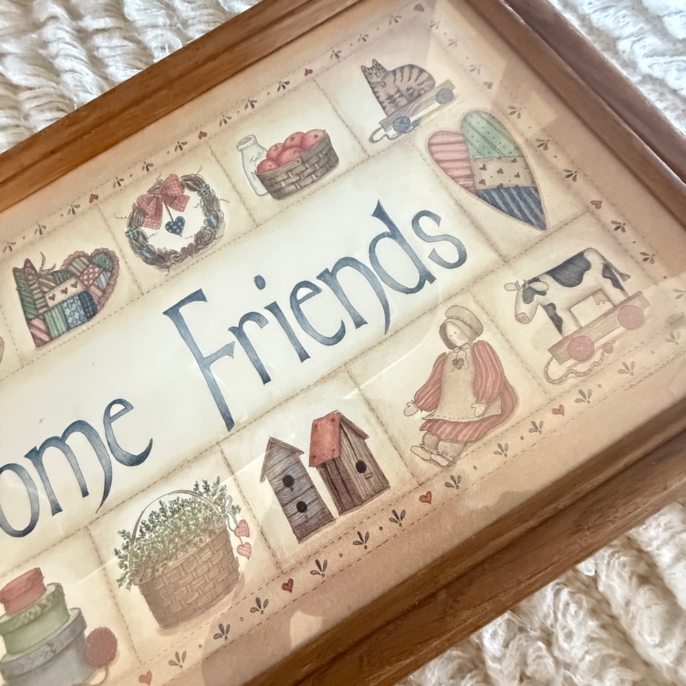 Rustic Brown Welcome Friends Sign - Picture 3 of 3